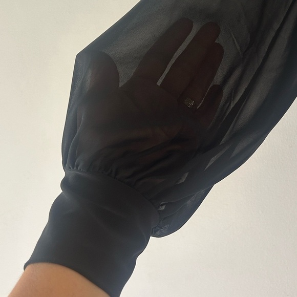 Windsor Black Ruched Long Sleeve Dress - Picture 8 of 13